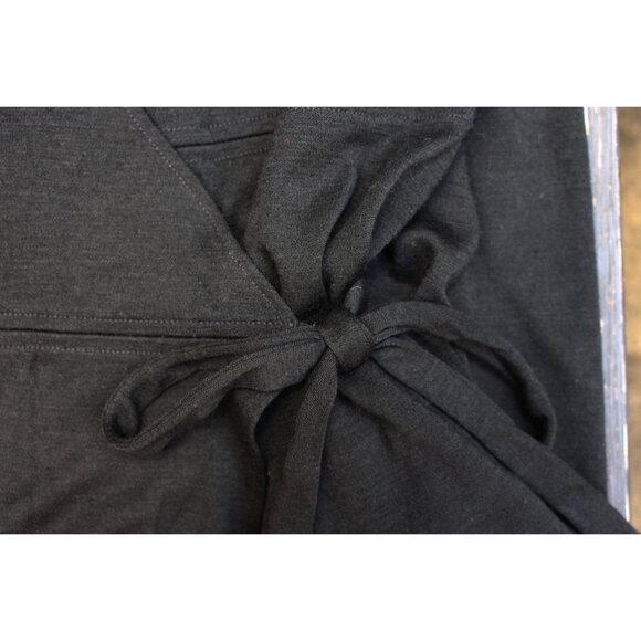 Eileen Fisher - Wool Jersey Surplice 46" Wrap Dress, Sml Oversize fits Med - Picture 6 of 11